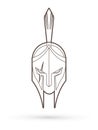 Roman or Greek Helmet , Spartan Helmet, Angry Warrior face cartoon graphic vector.