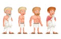 Roman Greek Retro Vintage Old Young Toga Loincloth Characters Icon Set Cartoon Design Vector Illustration Royalty Free Stock Photo