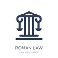 roman law icon. Trendy flat vector roman law icon on white background from law and justice collection Royalty Free Stock Photo