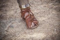 Roman legionary foot-soldier wearing caliga Royalty Free Stock Photo