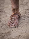 Roman legionary foot-soldier wearing caliga Royalty Free Stock Photo