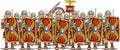 Roman legionnaire soldiers  shield wall Royalty Free Stock Photo