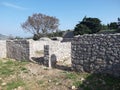 Roman mediaval wall as theodoric& x27;s palace in Terracina Italy