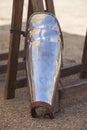 Roman metal greave Royalty Free Stock Photo