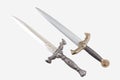 Roman military daggers on white background