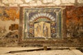 A Roman mosaic on a wall in the House of Neptune and Amphitrite.