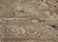 Roman Mosaics Ruins at Ancient Byzantine Church in Holy land