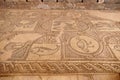 Roman Mosaics Ruins at Ancient Byzantine Church in Petra, Jordan Royalty Free Stock Photo