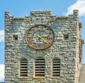 Roman numeral clock tower on library