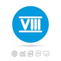 Roman numeral eight icon. Roman number eight sign. Royalty Free Stock Photo