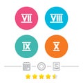 Roman numeral icons. Number seven, nine, ten.