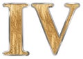 Roman numeral IV, quattuor, 4, four, isolated on white background, 3d render Royalty Free Stock Photo