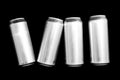 Roman numeral 7. Made of aluminum cans on a black background Isolated Number Seven. Numbering
