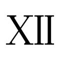 Roman numeral 12 number icon sign Royalty Free Stock Photo