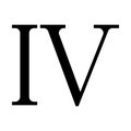 Roman numeral number 4 icon symbol