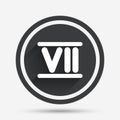 Roman numeral seven icon. Roman number seven sign.