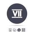 Roman numeral seven icon. Roman number seven sign.