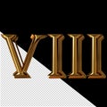 Roman numerals made of gold