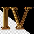 Roman numerals made of gold