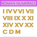Roman numerals numbers number fonts font gold alphabet royal regal type typography text writing letters letter