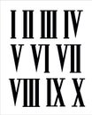 Roman numerals set isolated on white background. Vector illusration