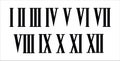 Roman numerals set isolated on white background. Vector illusration