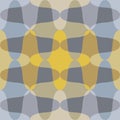 Roman ogee abstract vector seamless pattern background with elongated shapes. Yellow grey blend of transparent shapes