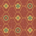 Roman Ogee, quatrefoil, hexafoil vector seamless pattern background. Azulejo style with historical medieval foil motifs