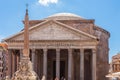 The Roman Pantheon is the most preserved and influential building of ancient Rome. It is a Roman temple dedicated to all the gods Royalty Free Stock Photo