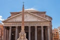 The Roman Pantheon is the most preserved and influential building of ancient Rome. It is a Roman temple dedicated to all the gods Royalty Free Stock Photo