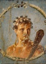 Roman Pompeian fresco representing mitolgical figures