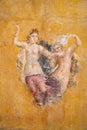 Roman Pompeian fresco representing mitolgical figures