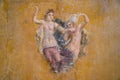 Roman Pompeian fresco representing mitolgical figures