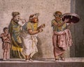 Roman Pompeian mosaic representing mitolgical figures Royalty Free Stock Photo