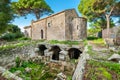 Roman pool ruin. Syracuse. Sicily, Italy Royalty Free Stock Photo