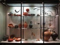 Ancient Roman pottery and tool exhibit