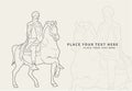 Roman Riding Horse Vector Color Illustration Design Royalty Free Stock Photo