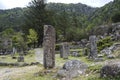 Roman road granite milestones in Via XVII