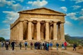 Roman ruins at Agrigento Sicily with tourists