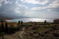 Roman ruins of Byblos, Mediterranean coast, Lebanon Royalty Free Stock Photo