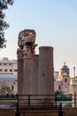 Roman Ruins in beirut with the church in the background