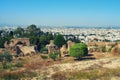 Roman ruins and Carthage houses of the Punic wars. Archaeological excavations on the hill Byrsa in ancient Carthage Royalty Free Stock Photo