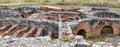 Roman ruins of Conimbriga. Hypocaust structure used to heat the Baths water of the Cantaber Domus House