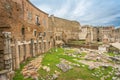 The Roman ruins Forum of Augustus the temple of MArs Ultor Rome