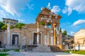 Roman ruins of Tempio Capitolino in Brescia, Italy Royalty Free Stock Photo