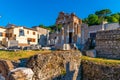 Roman ruins of Tempio Capitolino in Brescia, Italy Royalty Free Stock Photo