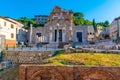 Roman ruins of Tempio Capitolino in Brescia, Italy Royalty Free Stock Photo