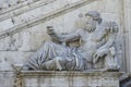 Roman sculpture located in the fountain in Rome