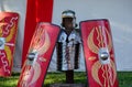 roman shields and armor lorica segmentata, historical recreation Royalty Free Stock Photo