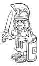 Roman Soldier Cartoon Character Royalty Free Stock Photo